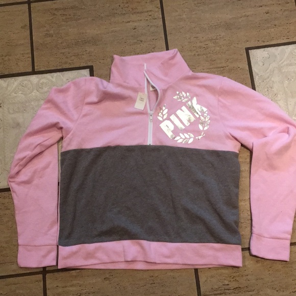 NWT PINK 3/4 zip top M. - Picture 1 of 3